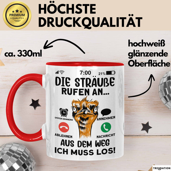 Strauß Liebhaber Tasse Geschenk Die Sträße Rufen An Geschenkidee Becher Rot Trendation