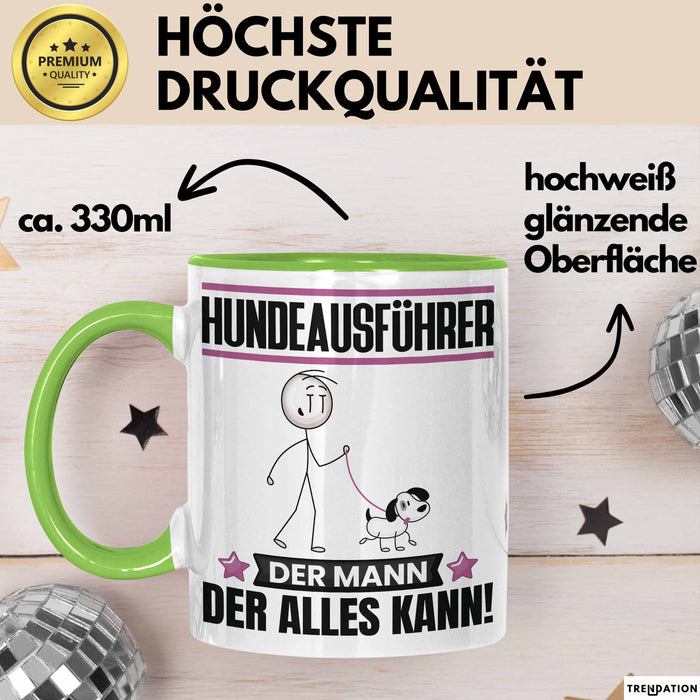 Hundeausführer Tasse Geschenk für Hundeausführer Der Mann Der Alles Kann Geschenkidee zum Geburtstag Grün Trendation