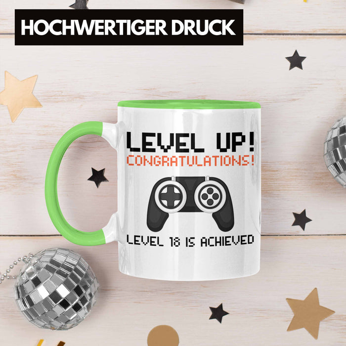 Trendation - 18. Geburtstag Tasse Jungen Jungs Geschenk 18er Geschenkidee 18 Sohn Gamer Trendation