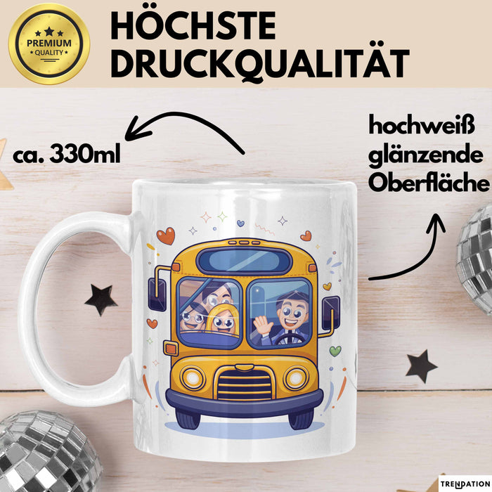 Busfahrer Tasse Geschenk Lustige Geschenkidee Spruch Für Öffentlichen Verkehr Helden Weiß Trendation