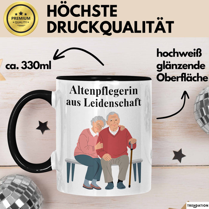 Krankenschwester Pflege Betreuung Tasse Geschenk Lustige Geschenkidee Spruch Altenpflegerin Aus Leidenschaft Trendation