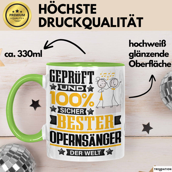 Opernsänger Geschenk Lustiger Spruch für Opernsänger Geschenkidee Bester Opernsänger Der Welt Grün Trendation