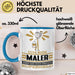 Maler Geschenk Tasse Ich Bin Maler Aber Sag Doch Einfach Superheld Lustige Geschenkdiee für Maler Kaffee-Becher Blau Trendation