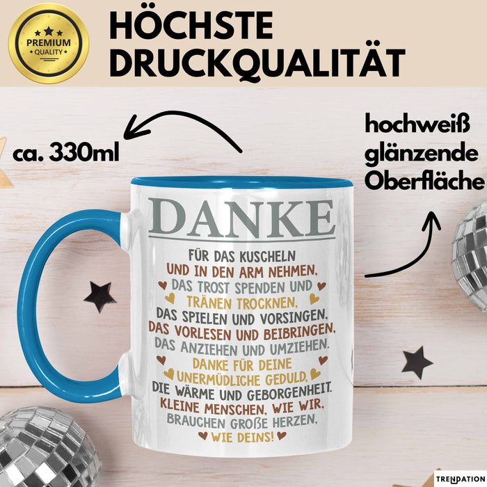 Unterricht Lehrer Wertschätzung Tasse Geschenk Lustige Geschenkidee Spruch Danke Für Das Kuscheln Blau Trendation