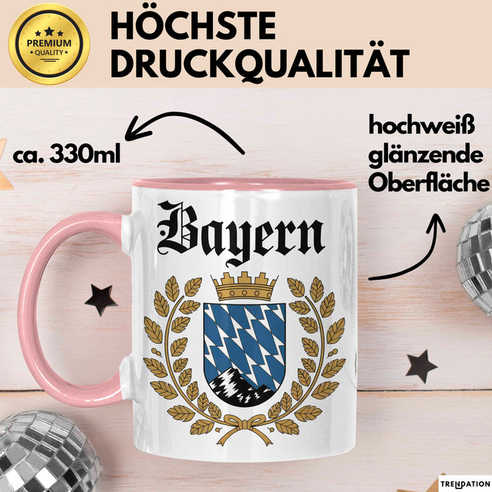 Deutschland München Bayern Bayerisch Tasse Geschenk Lustige Geschenkidee Spruch Rosa Trendation