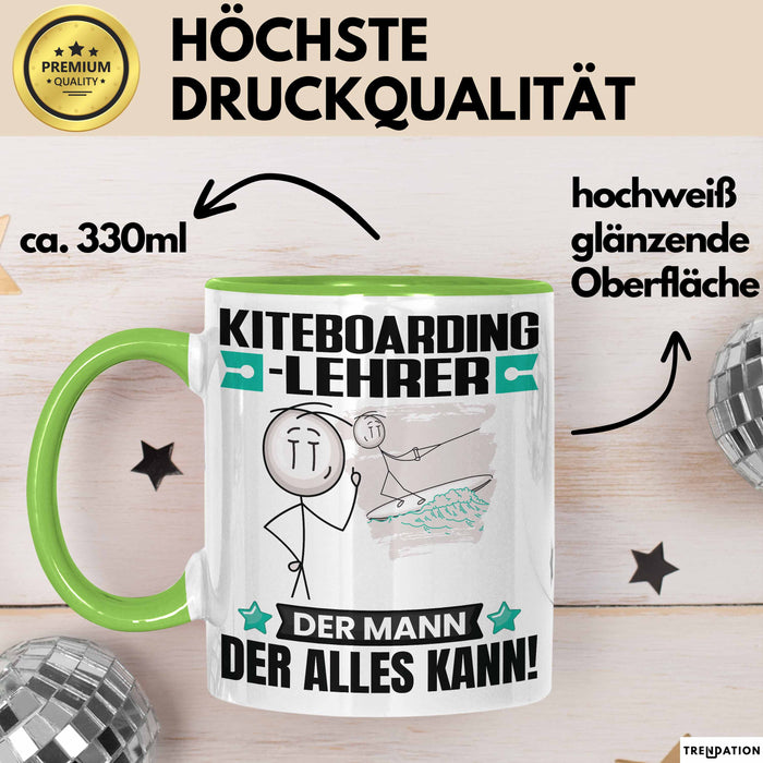 Kiteboarding-Lehrer Tasse Geschenk für Kiteboarding-Lehrer Der Mann Der Alles Kann Geschenkidee zum Geburtstag Grün Trendation