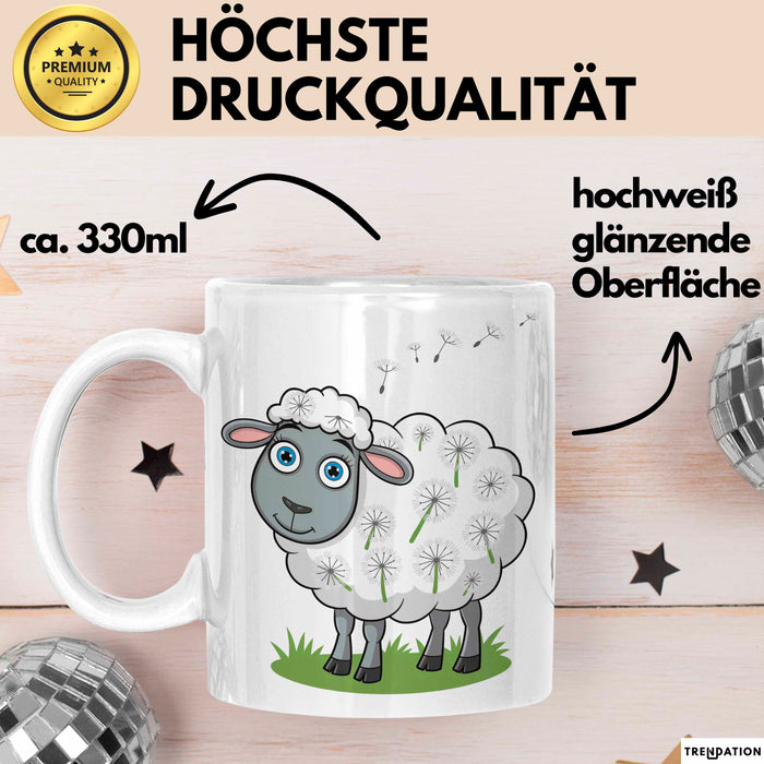 Schaf Tier Bauer Tasse Becher Geschenk Lustige Geschenkidee Spruch Weiß Trendation