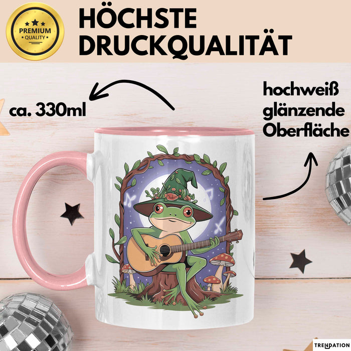 Frosch Tier Spielt Banjo Tasse Geschenk Lustige Geschenkidee Spruch Rosa Trendation
