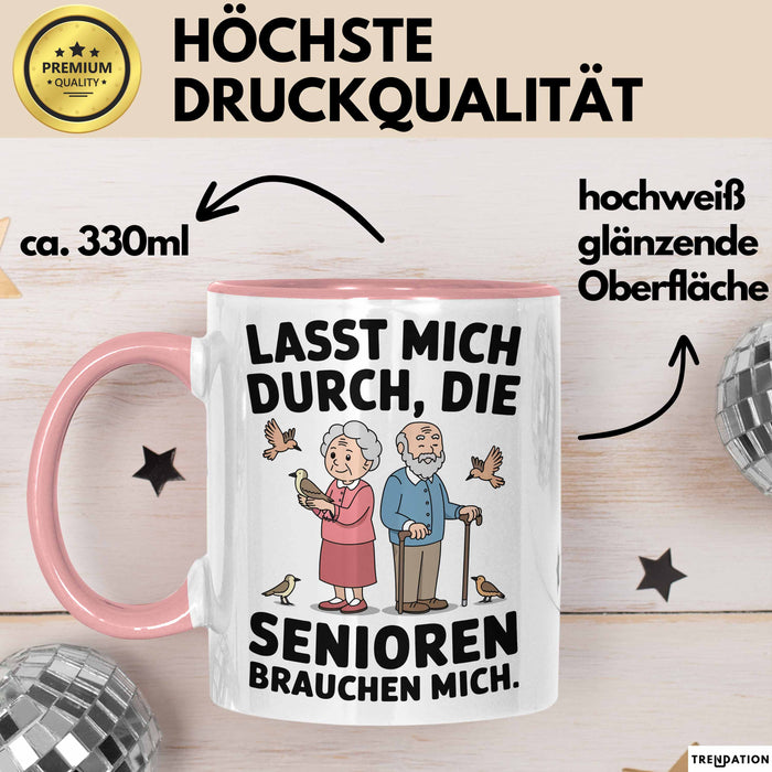 Krankenschwester Pflege Betreuung Tasse Geschenk Lustige Geschenkidee Spruch Lasst Mich Durch Die Senioren Brauchen Mich Rosa Trendation
