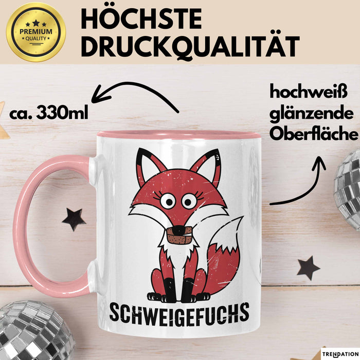 Kindergartenlehrer Wertschätzung Tasse Geschenk Lustige Geschenkidee Spruch Schweigefuchs Rosa Trendation