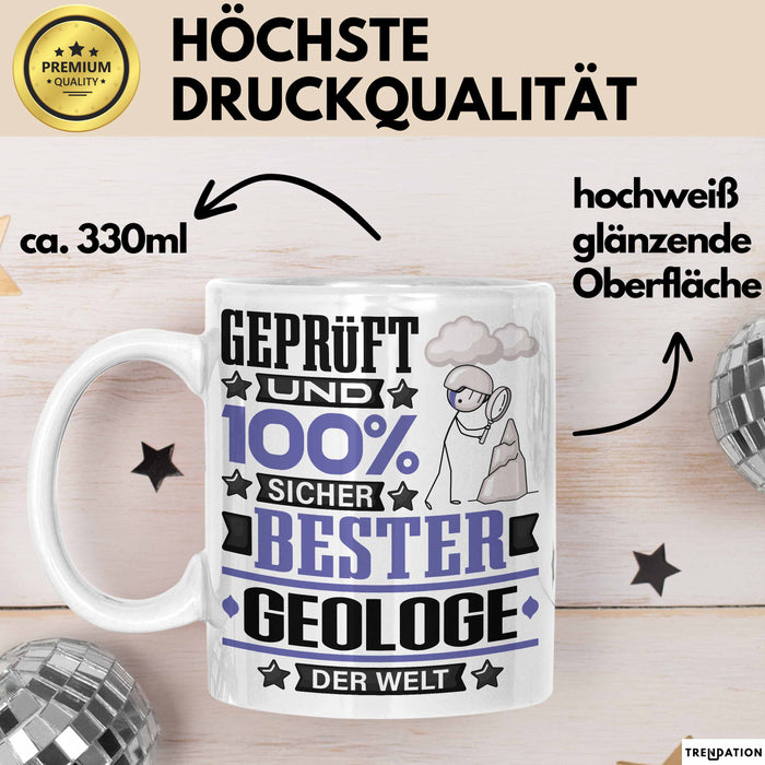 Geologe Geschenk Lustiger Spruch für Geologe Geschenkidee Bester Geologe Der Welt Weiß Trendation