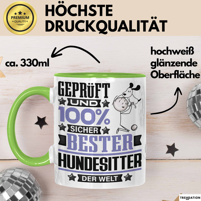 Hundesitter Geschenk Lustiger Spruch für Hundesitter Geschenkidee Bester Hundesitter Der Welt Grün Trendation