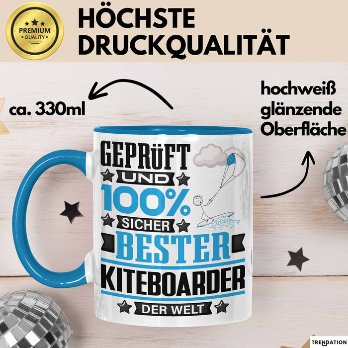 Kiteboarder Geschenk Lustiger Spruch für Kiteboarder Geschenkidee Bester Kiteboarder Der Welt Blau Trendation