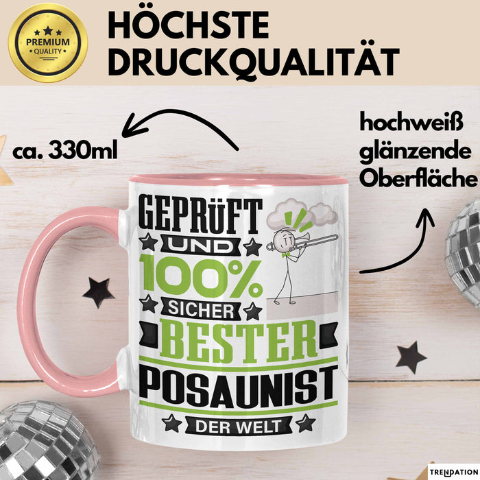 Posaunist Geschenk Lustiger Spruch für Posaunist Geschenkidee Bester Posaunist Der Welt Rosa Trendation