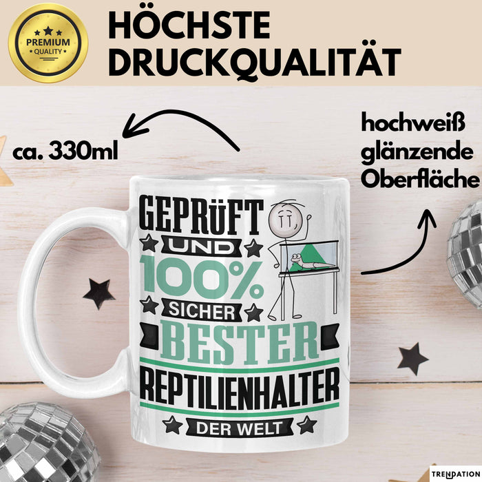 Reptilienhalter Geschenk Lustiger Spruch für Reptilienhalter Geschenkidee Bester Reptilienhalter Der Welt Weiß Trendation