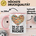 Buchleser Bücher Lesen Tasse Geschenk Lustige Geschenkidee Spruch Die Will Nur Bücher Rosa Trendation