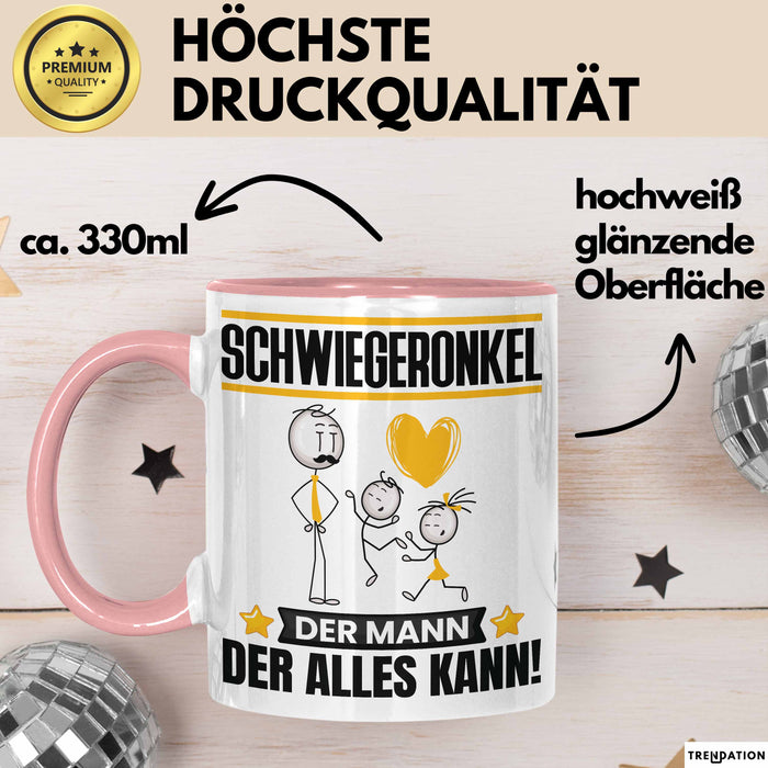 Schwiegeronkel Tasse Geschenk für Schwiegeronkel Der Mann Der Alles Kann Geschenkidee zum Geburtstag Rosa Trendation