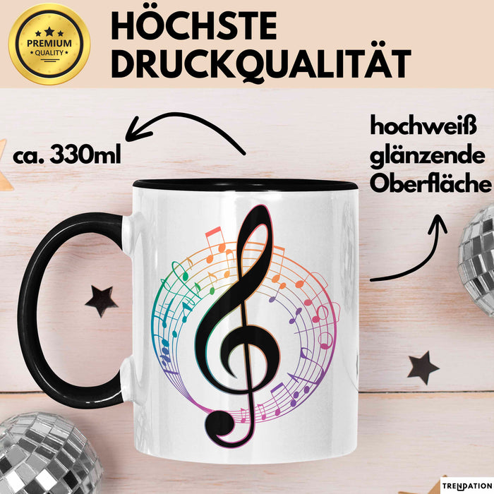 Musikliebhaber Musiker Tasse Geschenk Lustige Geschenkidee Spruch Schwarz Trendation