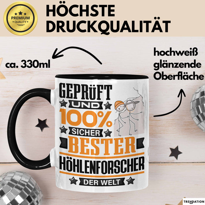 Höhlenforscher Geschenk Lustiger Spruch für Höhlenforscher Geschenkidee Bester Höhlenforscher Der Welt Schwarz Trendation
