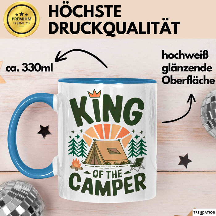 Camper Camping Tasse Geschenk Lustige Geschenkidee Spruch Kinf OF The Camper Blau Trendation