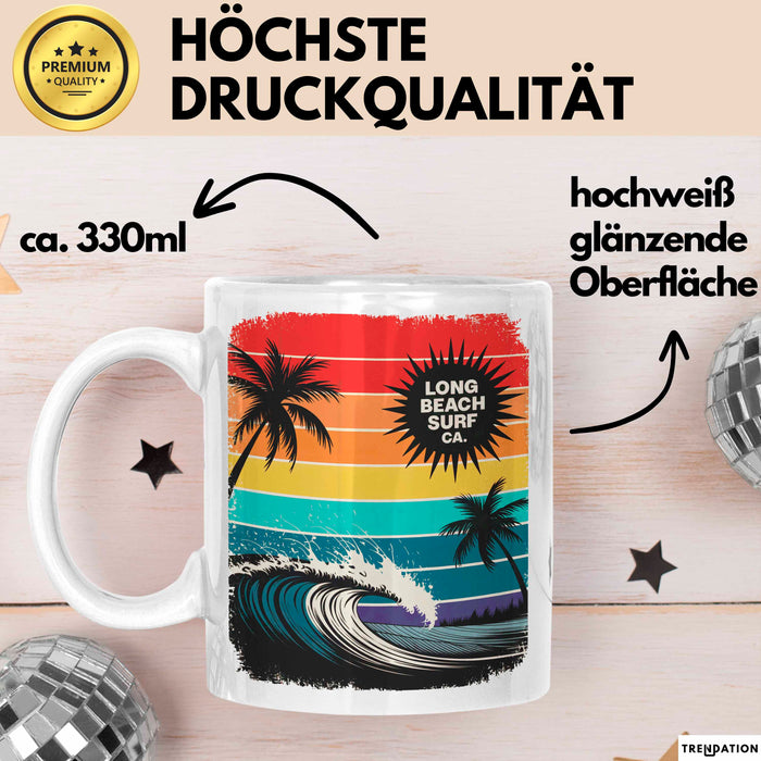 Los Angeles LA Kalifornien USA Tasse Geschenk Lustige Geschenkidee Spruch Retro Surfen Weiß Trendation