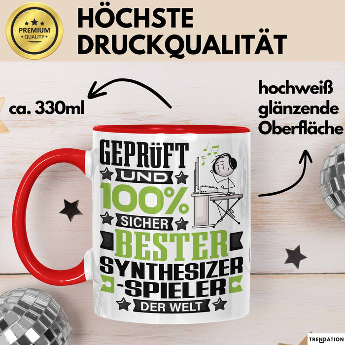 Synthesizer-Spieler Geschenk Lustiger Spruch für Synthesizer-Spieler Geschenkidee Bester Synthesizer-Spieler Der Welt Rot Trendation