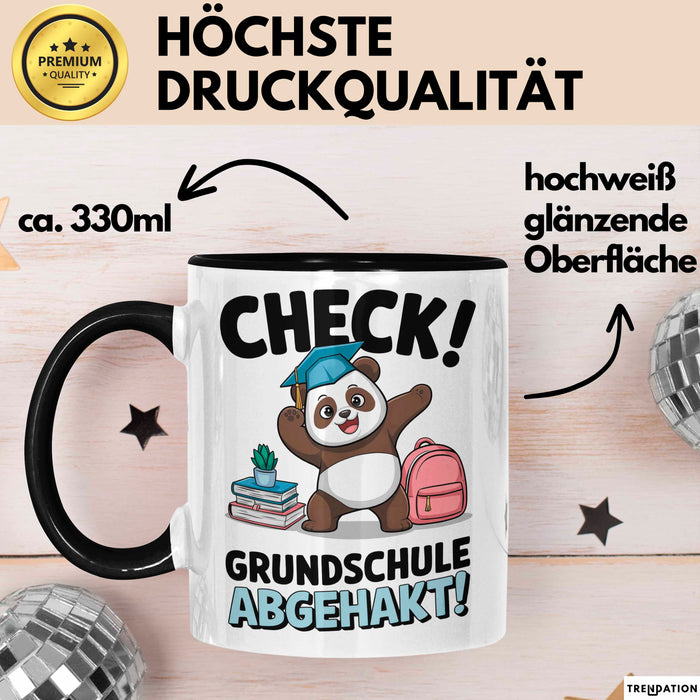 Grundschule Abschied Tasse Becher Geschenk Lustige Geschenkidee Spruch Check Grundschule Abgehakt Trendation