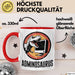 IT Informatiker Nerd Tasse Geschenk Adminosaurus Spruch Rot Trendation