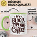 Kaffeeliebhaber Tasse Geschenk Lustige Geschenkidee Spruch Mein Bluttyp ist Kaffee Grün Trendation