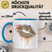 Leoparden Lippen Tasse Geschenk Cool Lips Kiss Leopardenmuster Kaffee-Tasse Geschenkidee Blau Trendation