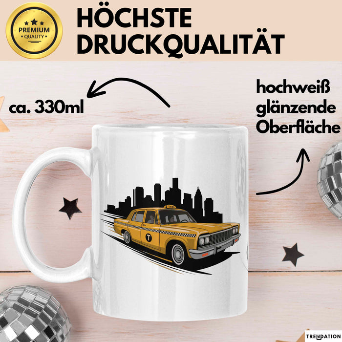 Taxifahrer Tasse Geschenkidee Berufskraftfahrer Lustiger Geschenkidee Lustig Weiß Trendation