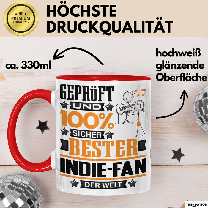 Indie-Fan Geschenk Lustiger Spruch für Indie-Fan Geschenkidee Bester Indie-Fan Der Welt Rot Trendation