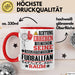 Fußballfan Geschenk Tasse Lustiger Spruch Erheben Sie Sich Der Fußballfan Betritt den Raum Rot Trendation
