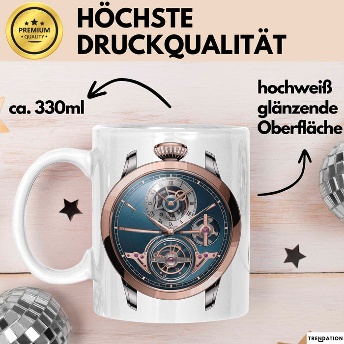 Luxusuhren Sammler Tasse Geschenkidee Zeitmesser Liebhaber Weiß Trendation