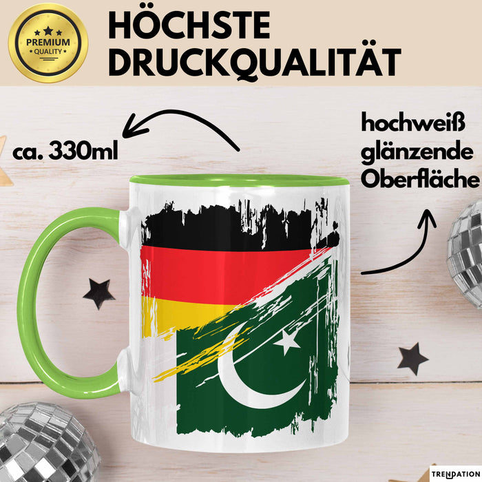 Pakistan Deutschland Flagge Halb Deutscher Halb Pakistaner Fußball Germany 2025 Europa Pakistan Grün Trendation