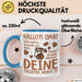 Oma Großmutter Tasse Becher Geschenk Lustige Geschenkidee Spruch Hallo Oma Deine Tochter Nervt Blau Trendation