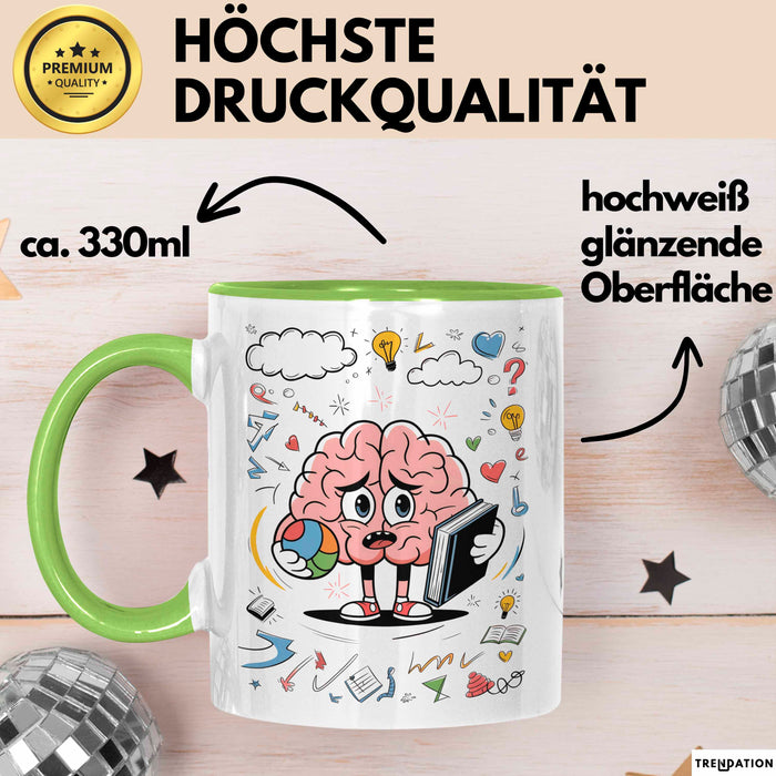 Psychologie Student Tasse Geschenk Lustige Geschenkidee Spruch Für Gedanken Forscher Grün Trendation
