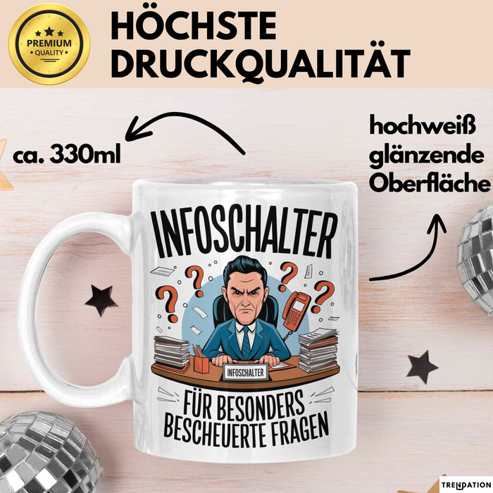 Bürokollege Tasse Geschenkidee Auskunftsschalter Kollege Weiß Trendation
