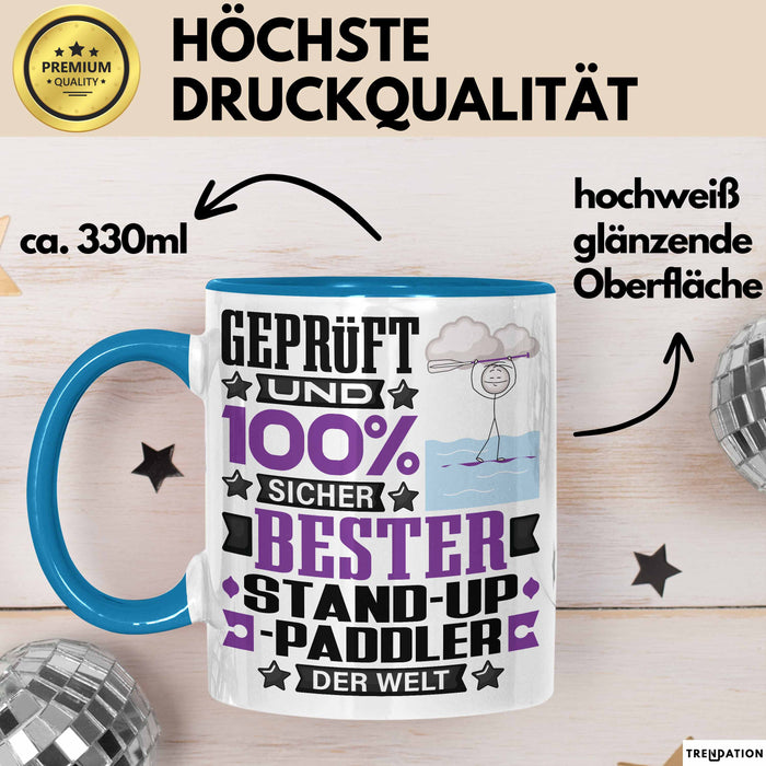 Stand-Up-Paddler Geschenk Lustiger Spruch für Stand-Up-Paddler Geschenkidee Bester Stand-Up-Paddler Der Welt Blau Trendation