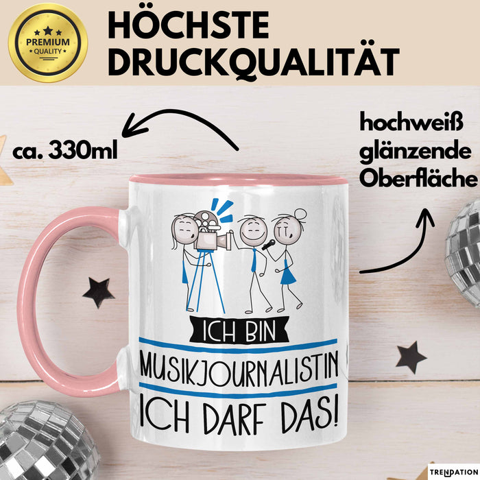 Geschenk für Musikjournalistin Tasse Lustige Geschenkidee Geburtstag Ich Bin Musikjournalistin Ich Darf Das Rosa Trendation