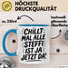 Steffi Tasse Geschenk Chillt Mal Alle Steffi Ist Ja Jetzt Da Geschenkidee Becher mit Name Blau Trendation