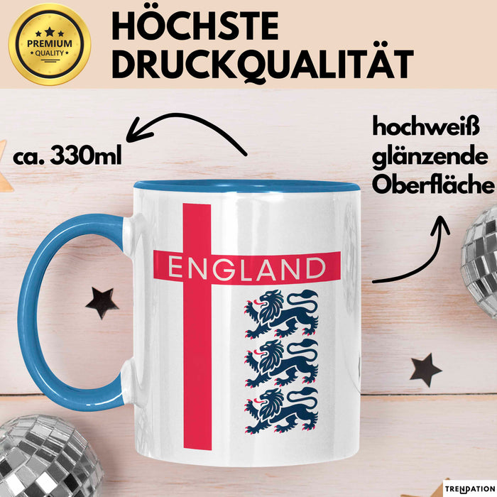 England Flagge London Tasse Geschenk Lustige Geschenkidee Spruch Blau Trendation