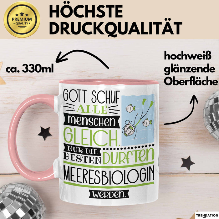 Meeresbiologin Geschenk Becher Tasse Gott Schuf Alle Menschen Gleich Nur Die Besten Durfeten Meeresbiologin Werden Geschenkidee Lustig Rosa Trendation