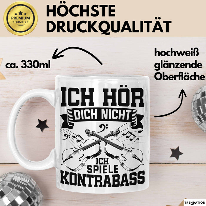 Kontrabass Tasse Geschenk Musiker Cellospieler Violoncello Musiklehrer Weiß Trendation