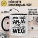Anja Tasse Geschenk Wo Eine Anja Ist Ist Auch Ein Weg Geschenkidee Becher mit Name Schwarz Trendation