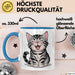 Katzen Tierliebhaber Tasse Geschenk Lustige Geschenkidee Spruch Blau Trendation