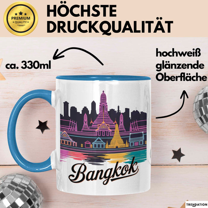 Bangkok Thailand Tasse Geschenk Lustige Geschenkidee Spruch Blau Trendation