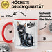 Katzen Tierliebhaber Tasse Geschenk Lustige Geschenkidee Spruch Miau Rot Trendation