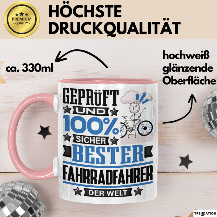 Fahrradfahrer Geschenk Lustiger Spruch für Fahrradfahrer Geschenkidee Bester Fahrradfahrer Der Welt Rosa Trendation