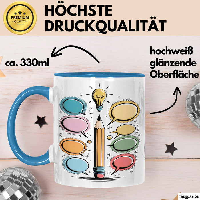 Werbetexter Tasse Geschenk Lustige Geschenkidee Spruch Für Wort Zauberer Blau Trendation